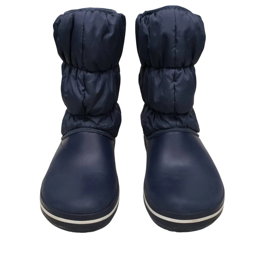 Crocs Winter Puff Boots 14614 Nylon Textile Navy/White Women's 6